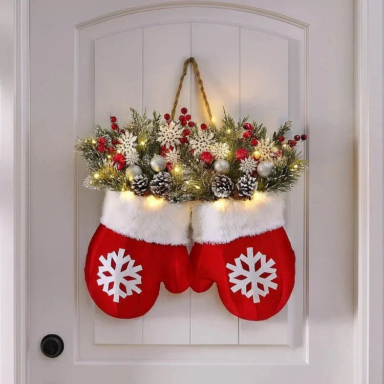Julkrans i Vanteform – 120 LED-lampor med Timerfunktion