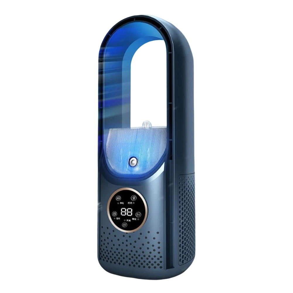 Airevo Luftkøler | USB Ventilator Uden Blade | 6 Niveauer | Stille & Med Timer | Luftfugter