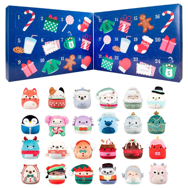 SquishJoy Ferie Overraskelsessæt | Festlig adventskalender fyldt med krammevenlige Squishmallows!
