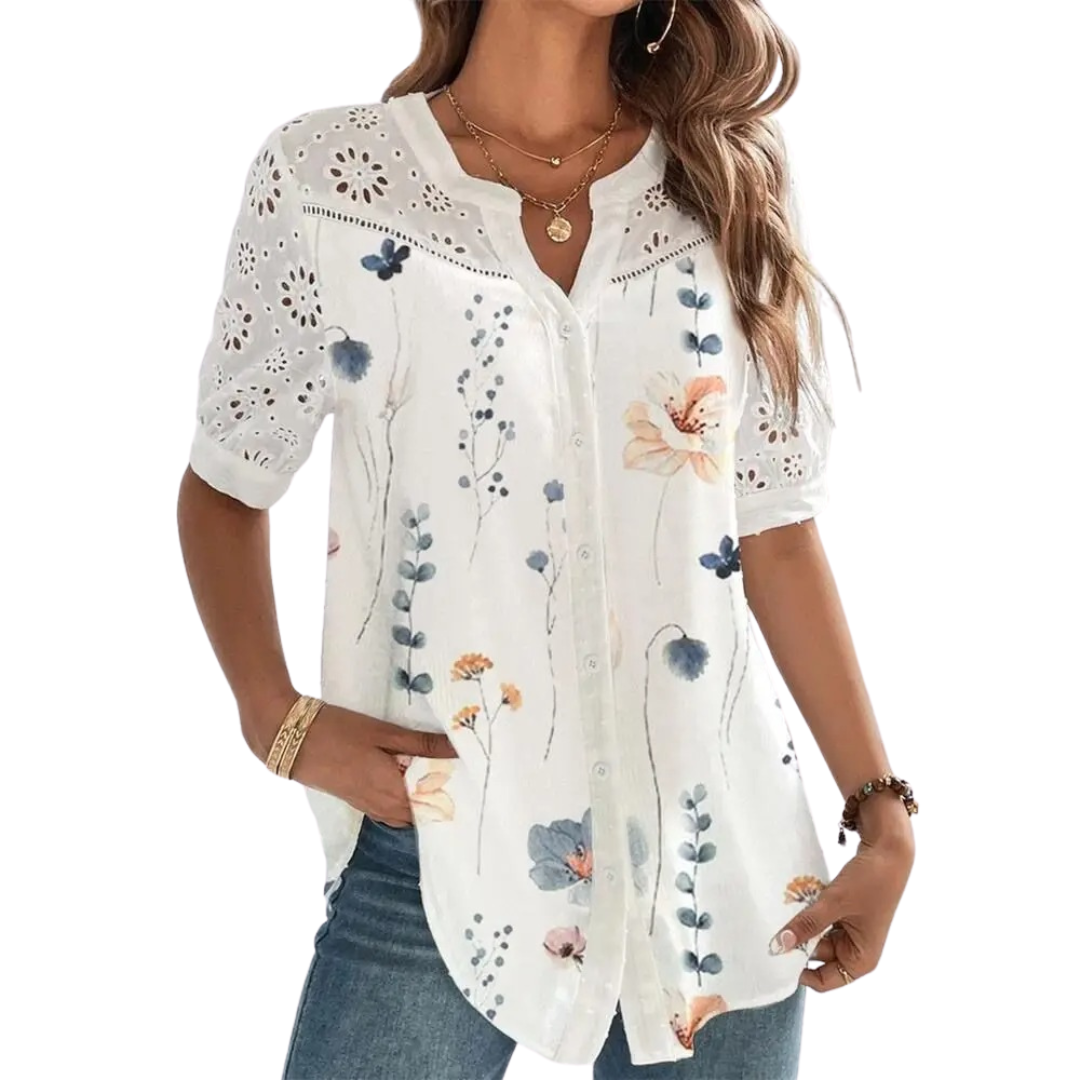 Kortærmet casual bluse til kvinder