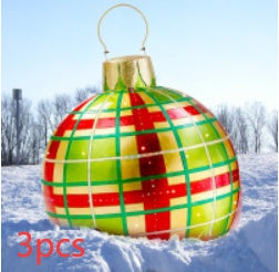 Oppustelig Julebold Udendørs Dekor 60cm – Vejrbestandig PVC Julepynt