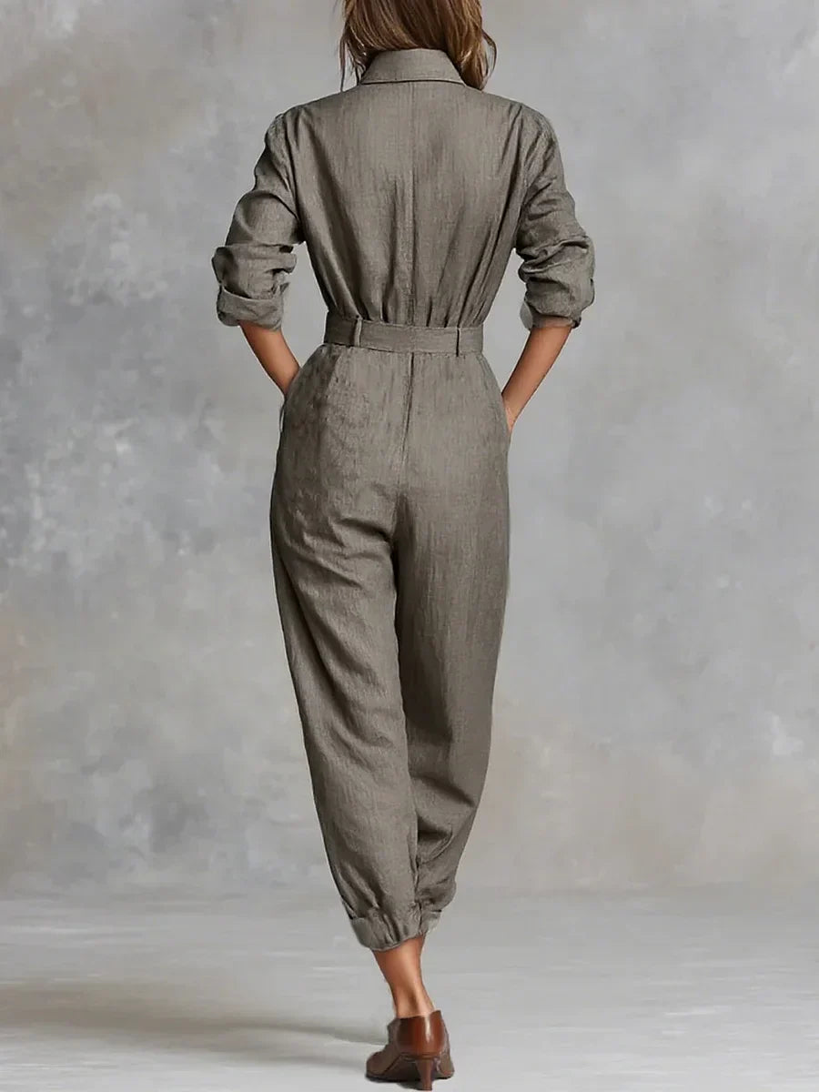 Megan | Linned-Bomulds Jumpsuit