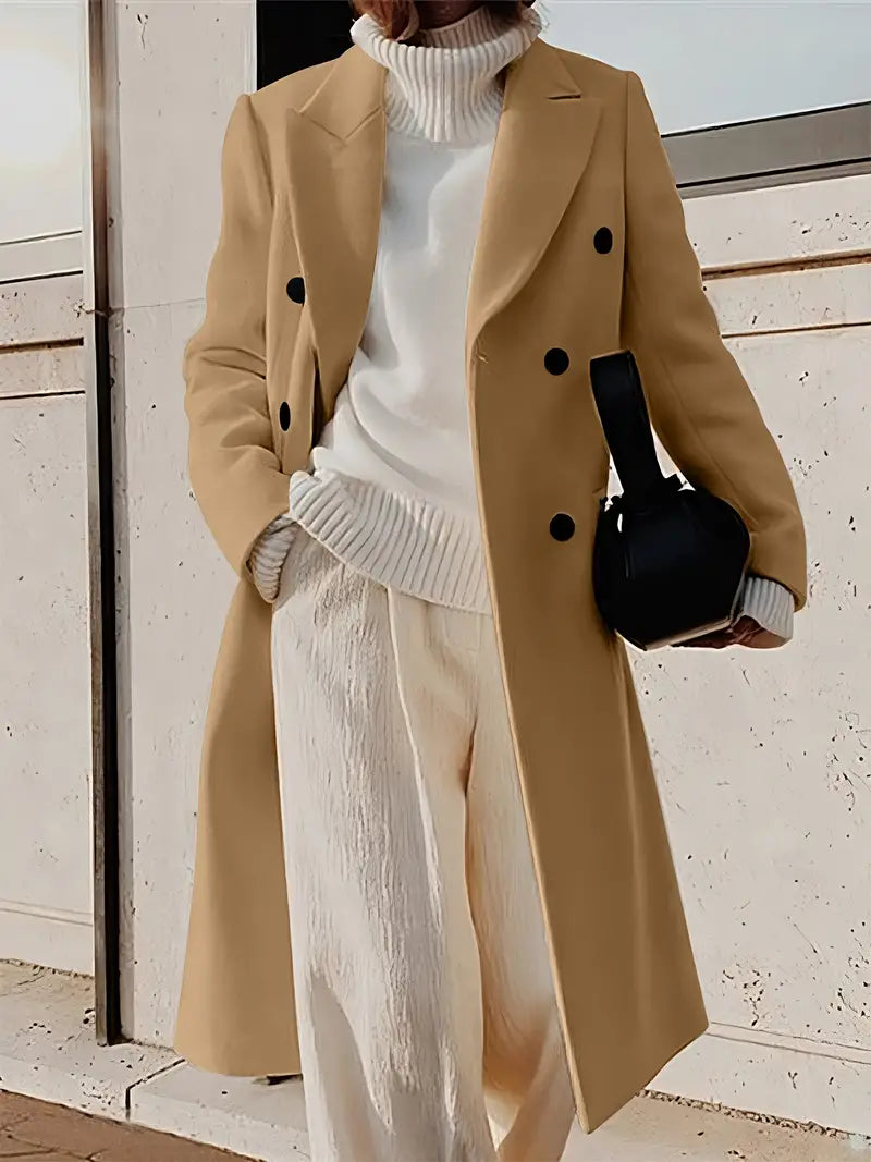 Mariana Manteau Lang Kvinde – Elegant Cashmere Trench med Moderne & Tidløst Snit