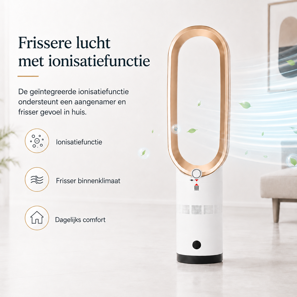 Airpure | Kompakt 3-i-1 Luftrenser & Køler | Med Oscillation & LED Berøringskontrolpanel