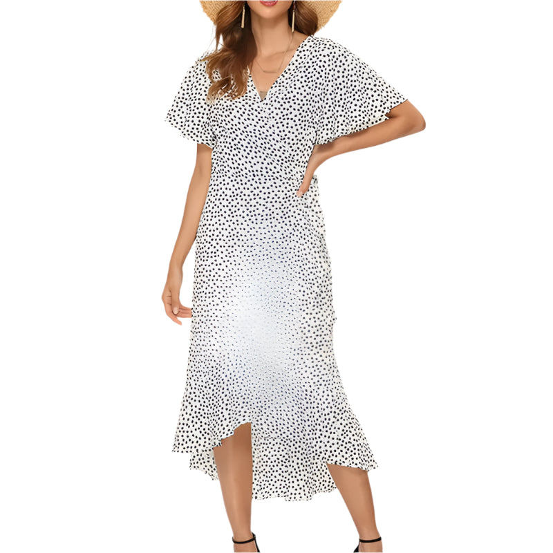 Blomstret Boho Chiffon Maxi Kjole til kvinder