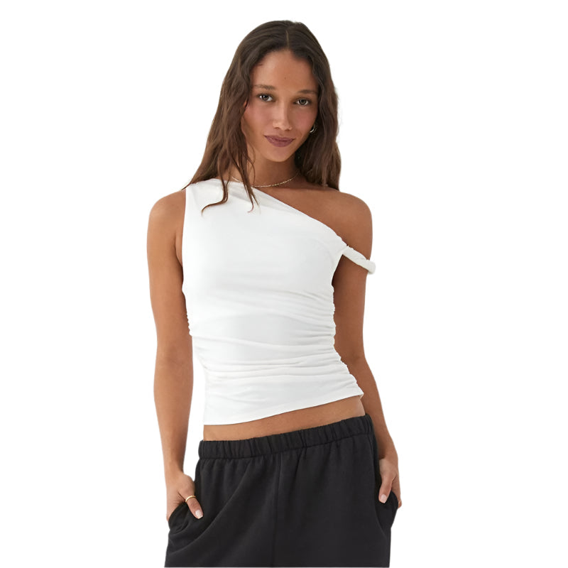 Off-shoulder crop tank top til kvinder