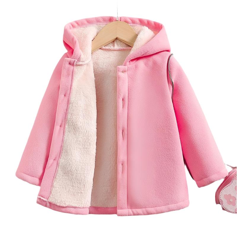 Tyk fleece vinterfrakke til piger