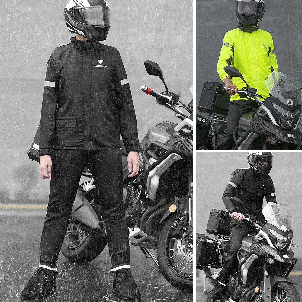 Reflekterende regndragt til motorcykel