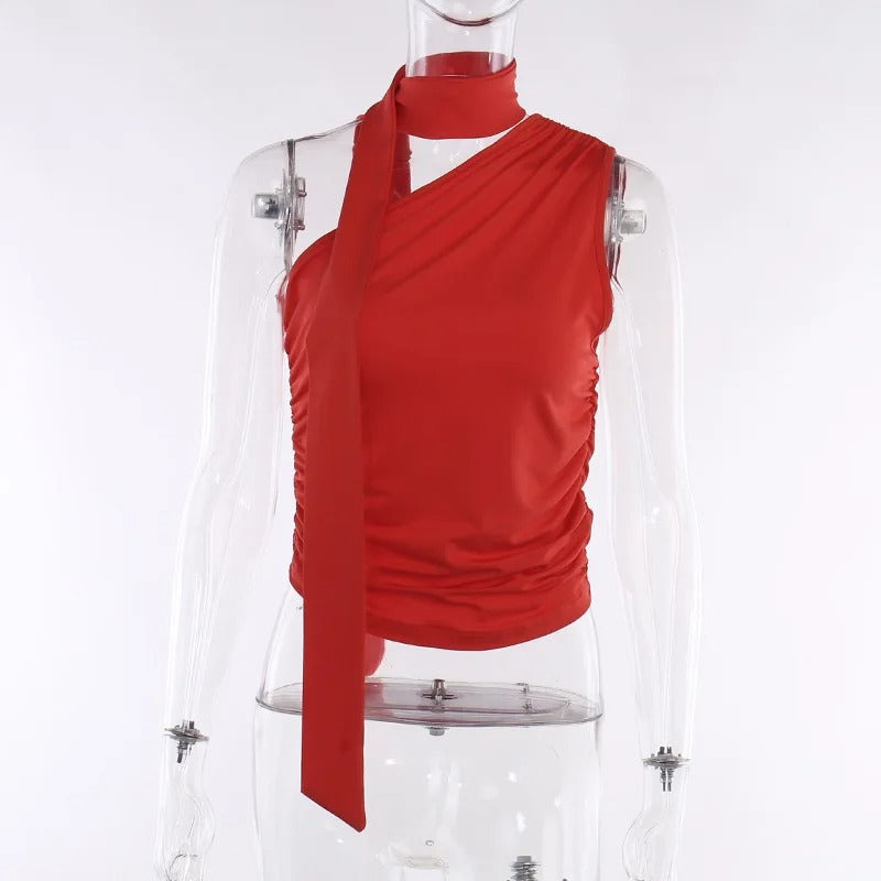 Kvinders Rygløs Off-Soulder Halter Crop Top