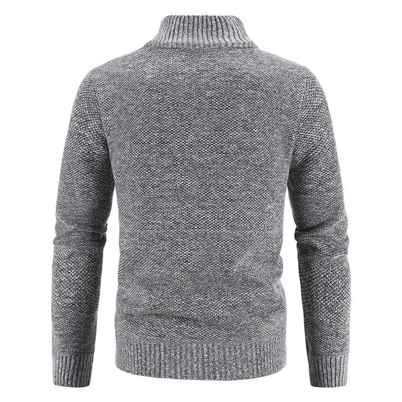 Varm fleece-cardigan med lynlås til mænd
