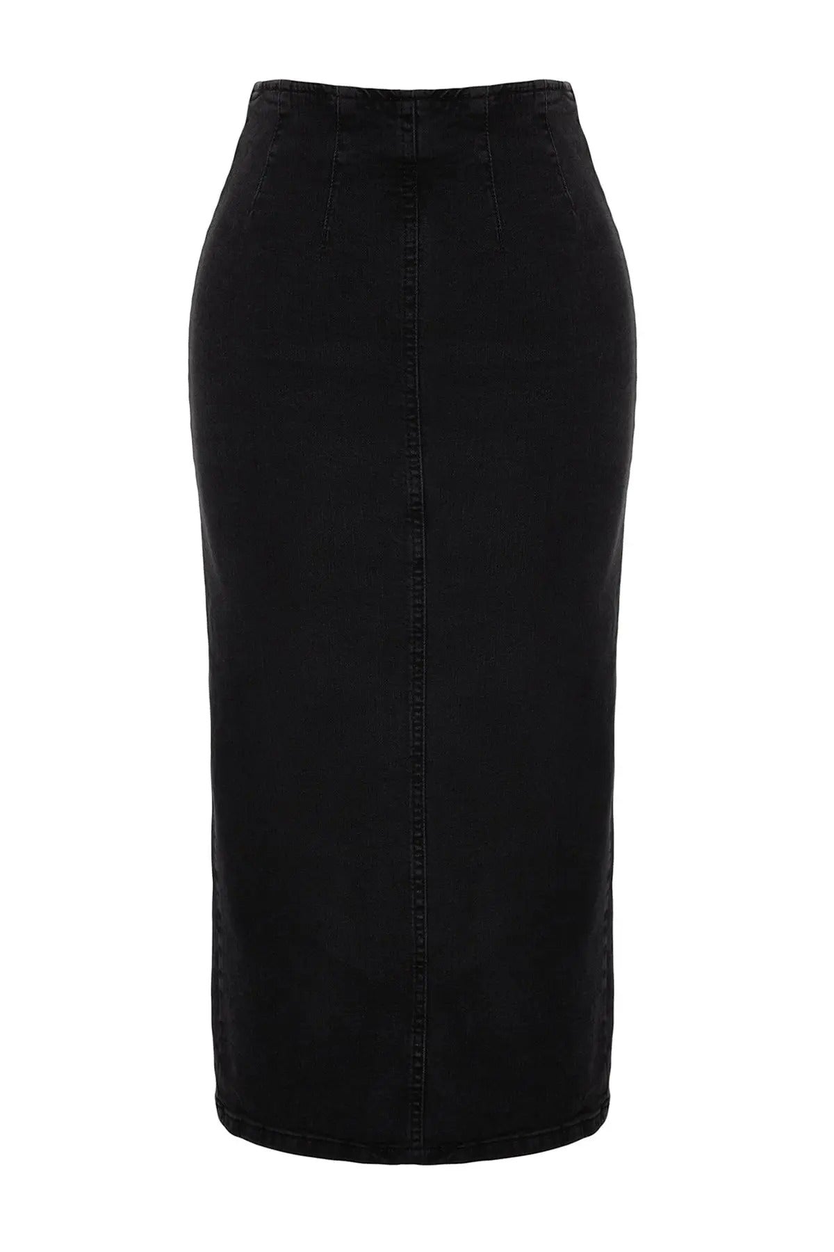 Midi Pencil denimnederdel til kvinder