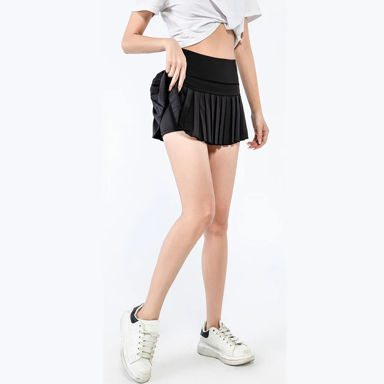 Kvinders plisserede tennisnederdelshorts