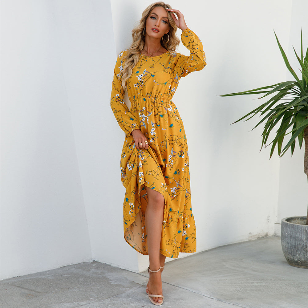 Boheme-maxi-kjole i chiffon til kvinder