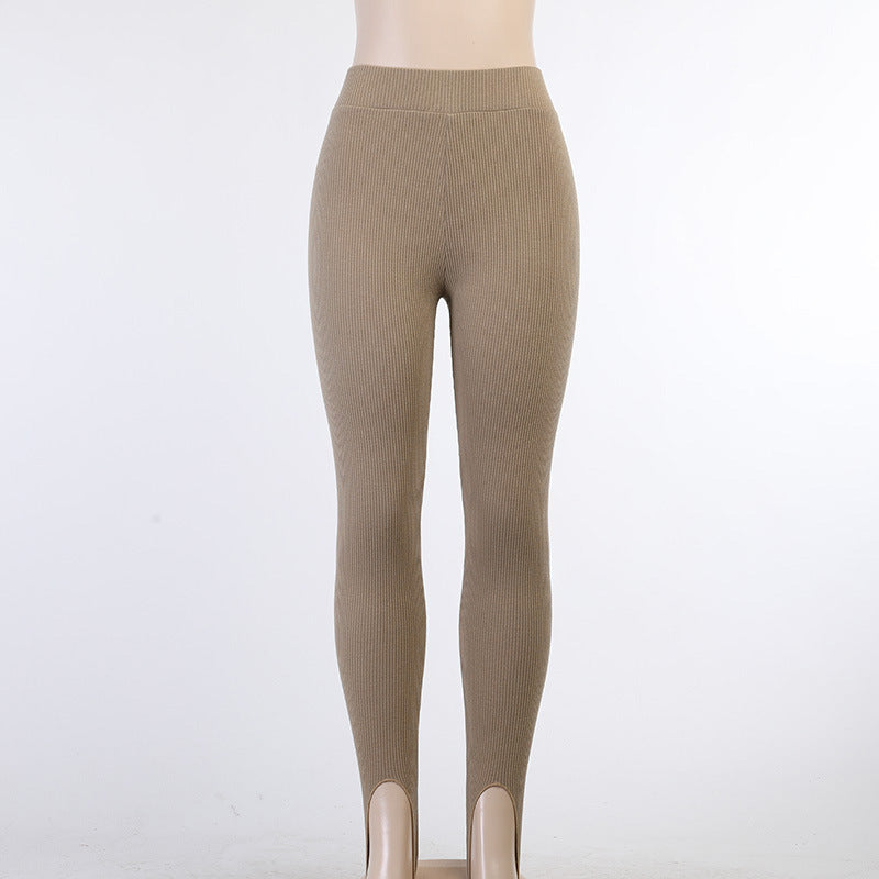Ribstrikkede leggings til kvinder