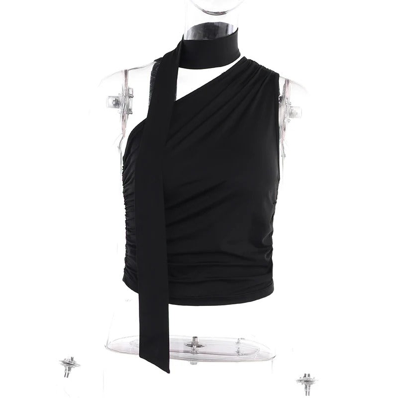Kvinders Rygløs Off-Soulder Halter Crop Top