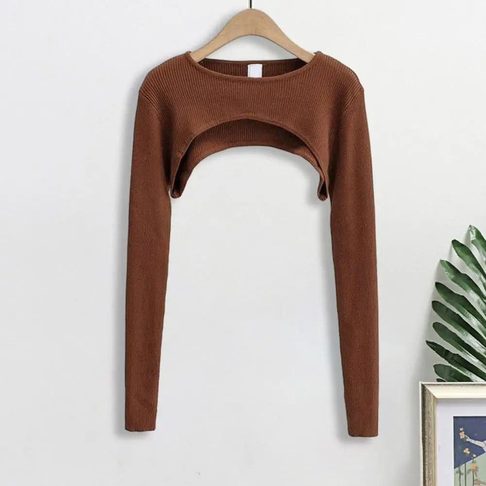Blød strikket Crop Top til kvinder