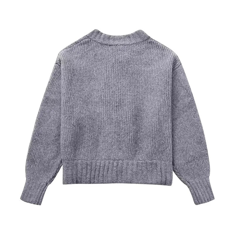 Casual strikket sweater med lynlås til kvinder