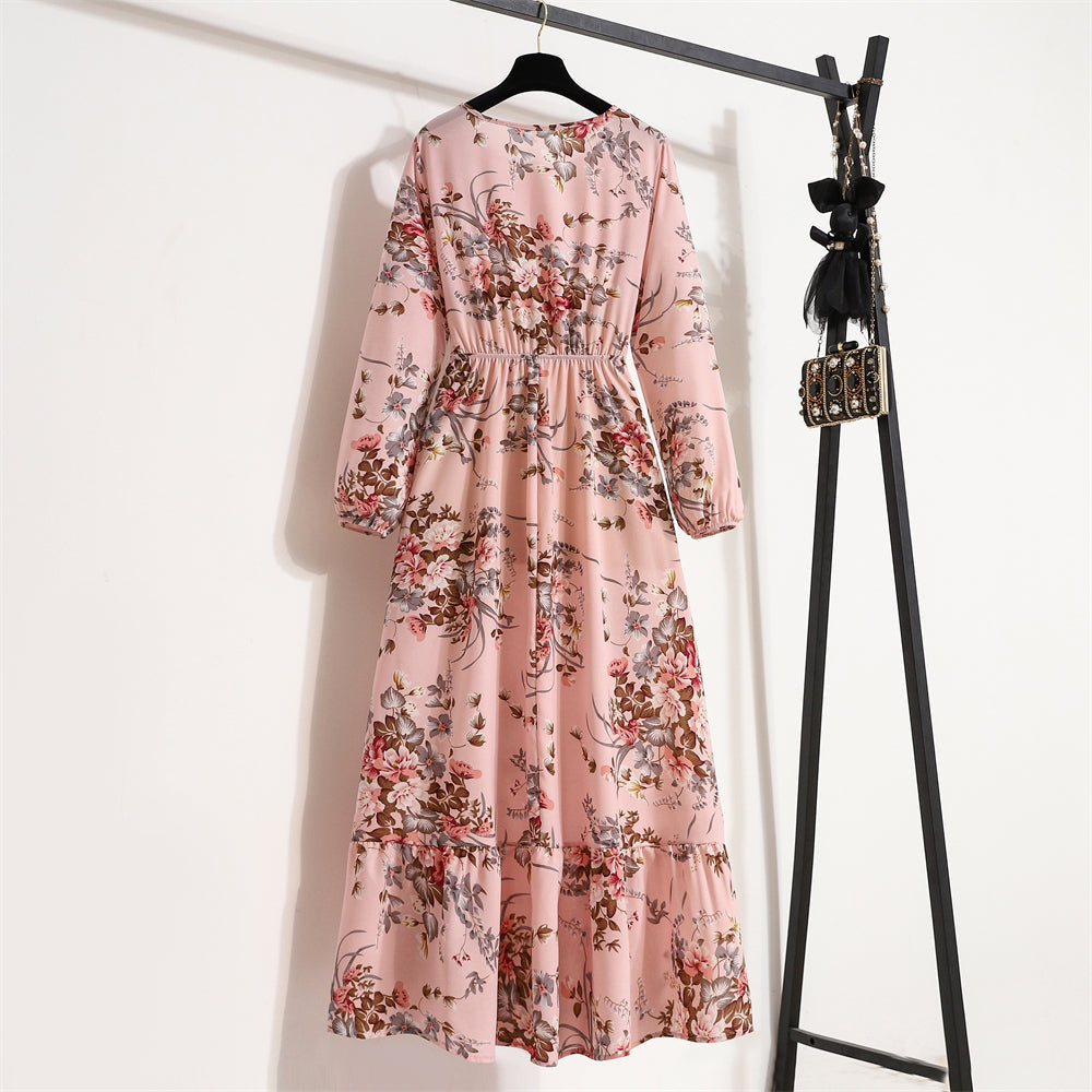 Boheme-maxi-kjole i chiffon til kvinder