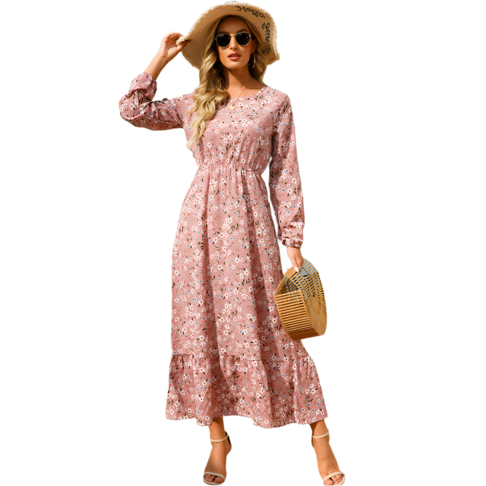 Boheme-maxi-kjole i chiffon til kvinder