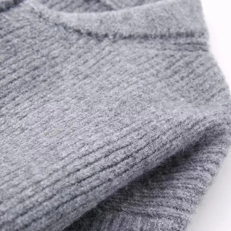Casual strikket sweater med lynlås til kvinder