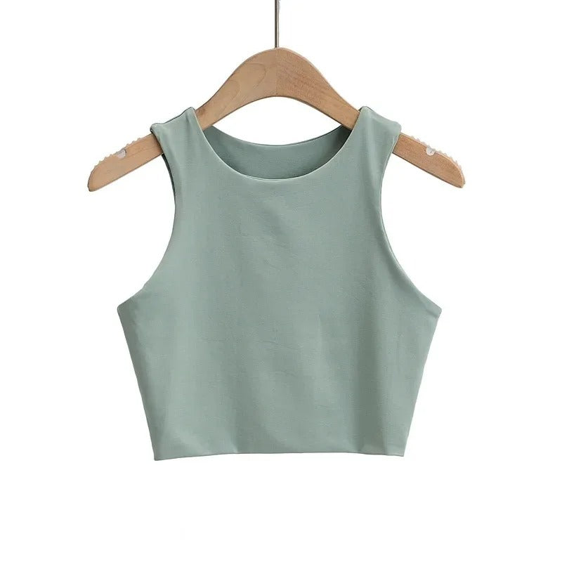 Ærmeløs O-hals Slim Fit Tank Top til kvinder