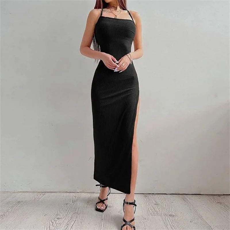 Kvinders ærmeløs halterneck bodycon kjole