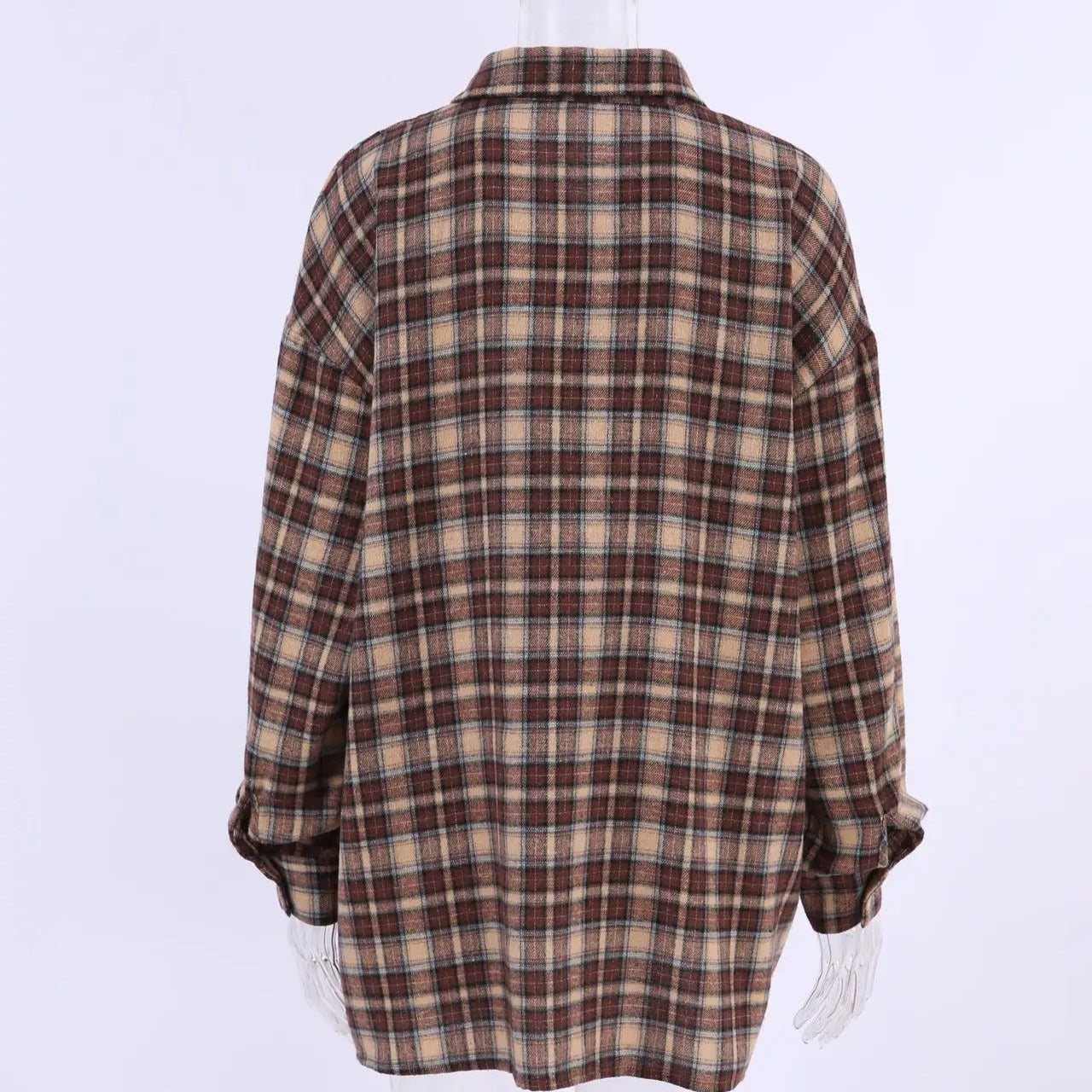Dame vintage ternet langærmet bluse