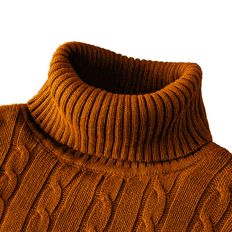 Strikket rullekravesweater til mænd