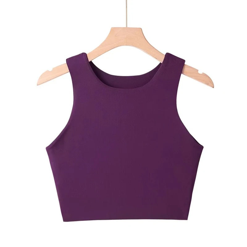 Ærmeløs O-hals Slim Fit Tank Top til kvinder