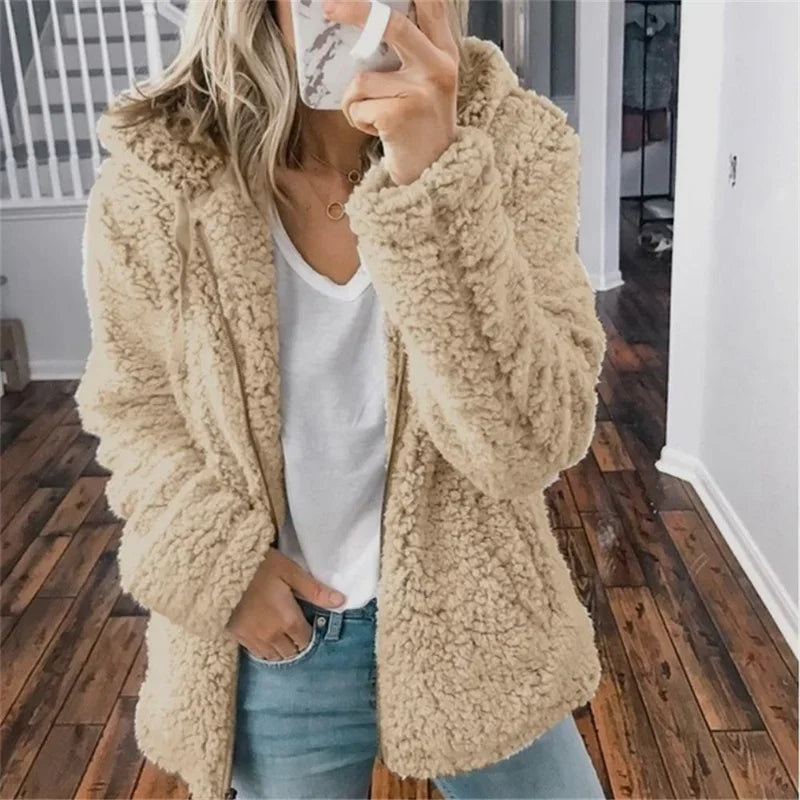 Olivia Kvinders Cardigan – Blød Oversized & Behagelig Fleece Cardigan til Vinter