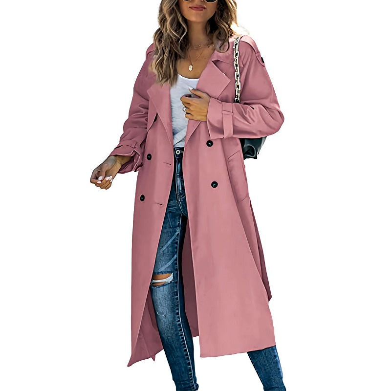 Brielle Trench Lang Kvinde – Elegant, Let & Ideel til Forår og Efterår