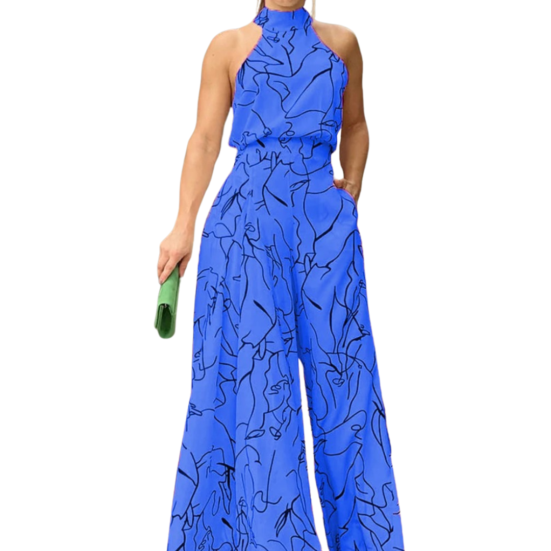 Halter jumpsuit uden ærmer til kvinder