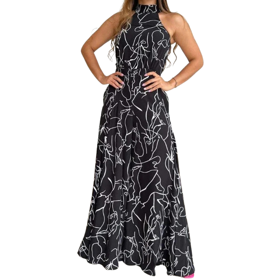 Halter jumpsuit uden ærmer til kvinder