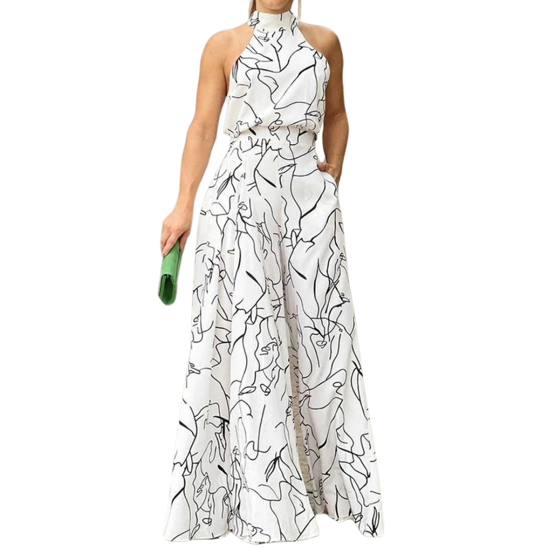 Halter jumpsuit uden ærmer til kvinder