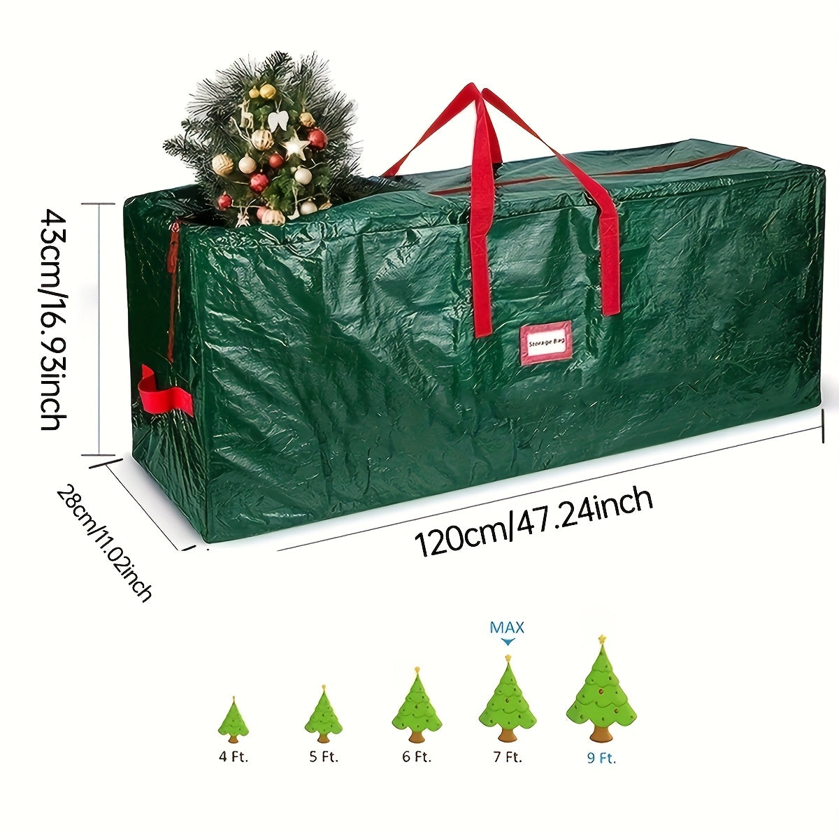 Stor Opbevaringspose til Kunstige Juletræer – Vandtæt og Holdbart Polyester Model TreeTote