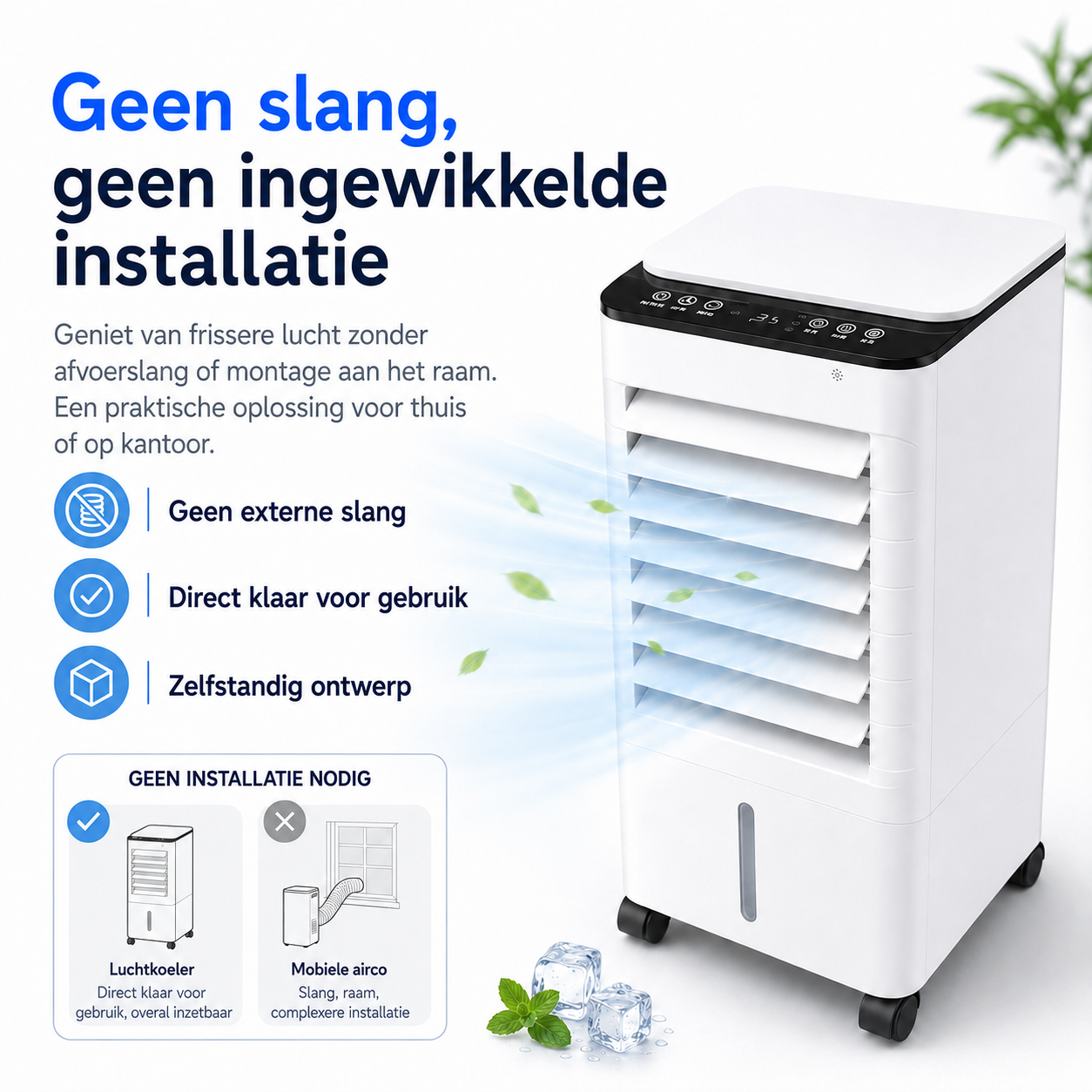 Bærbar Rammeløs Aircooler til Hjem & Kontor