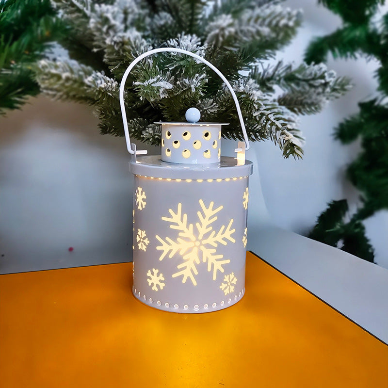 Elektronisk Julelys med Blinkende LED Lys – Dekorativ Jernlygte til Indendørs Brug