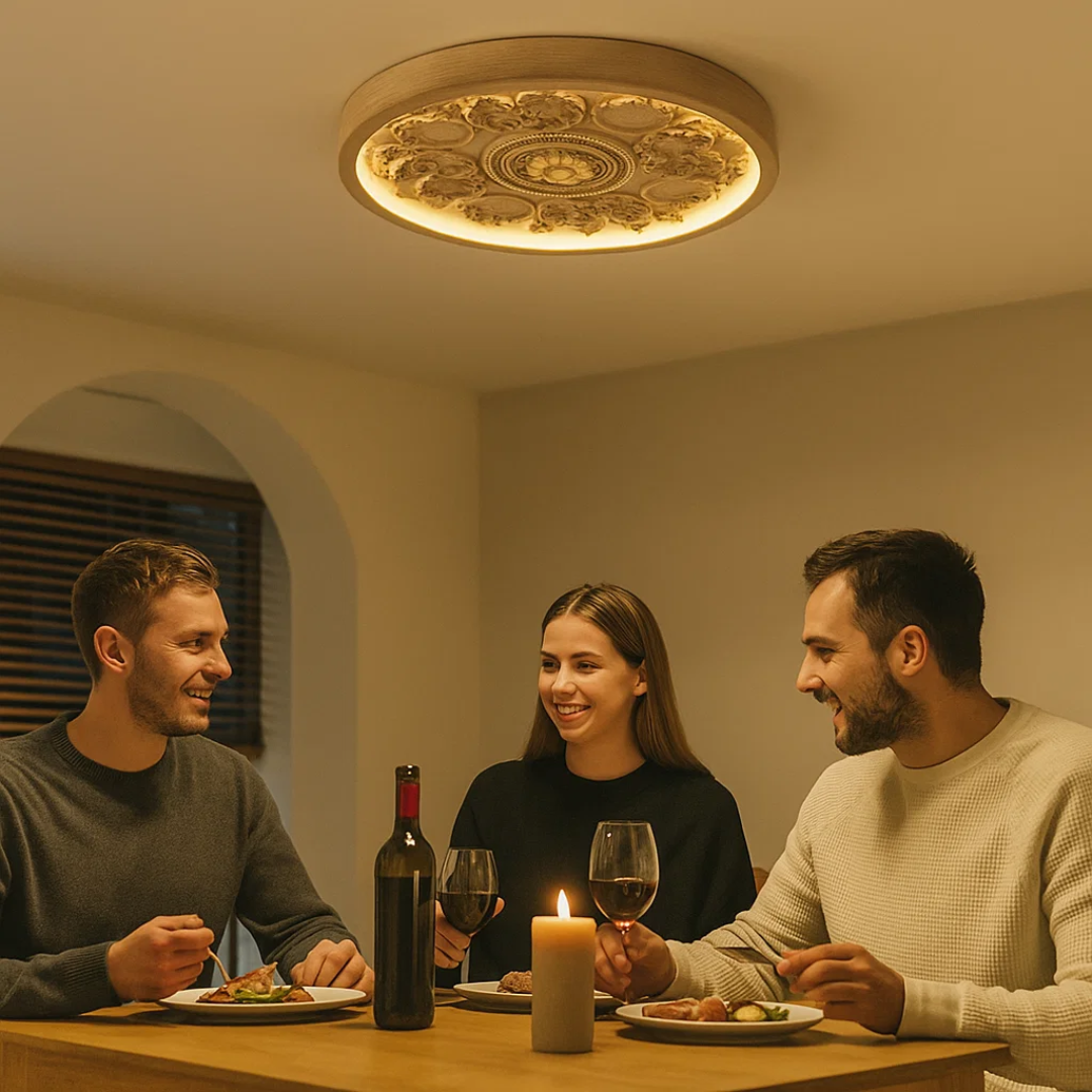 GlowMira | Moderne Harz-Loftlampe med variabel lysfarve