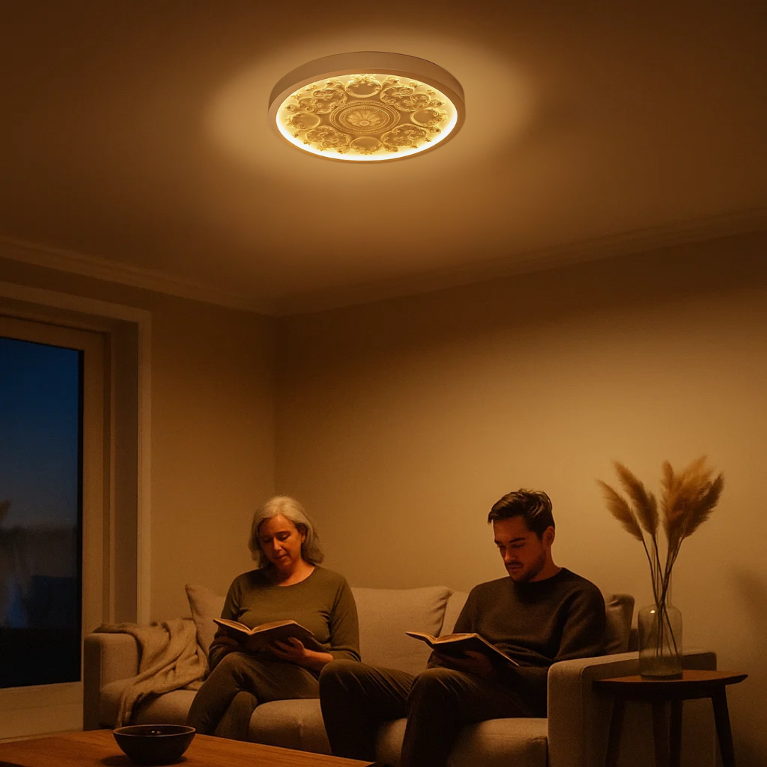 GlowMira | Moderne Harz-Loftlampe med variabel lysfarve