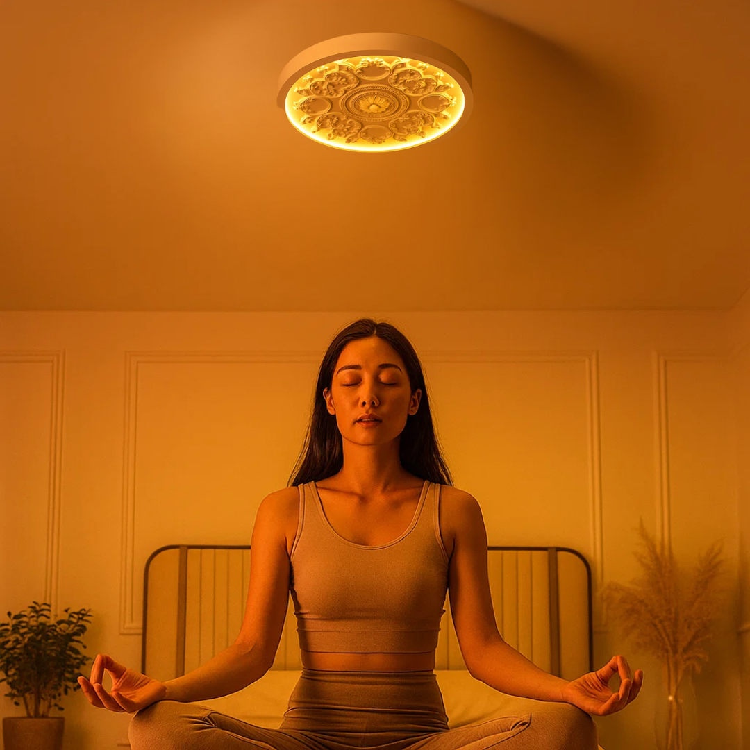 GlowMira | Moderne Harz-Loftlampe med variabel lysfarve