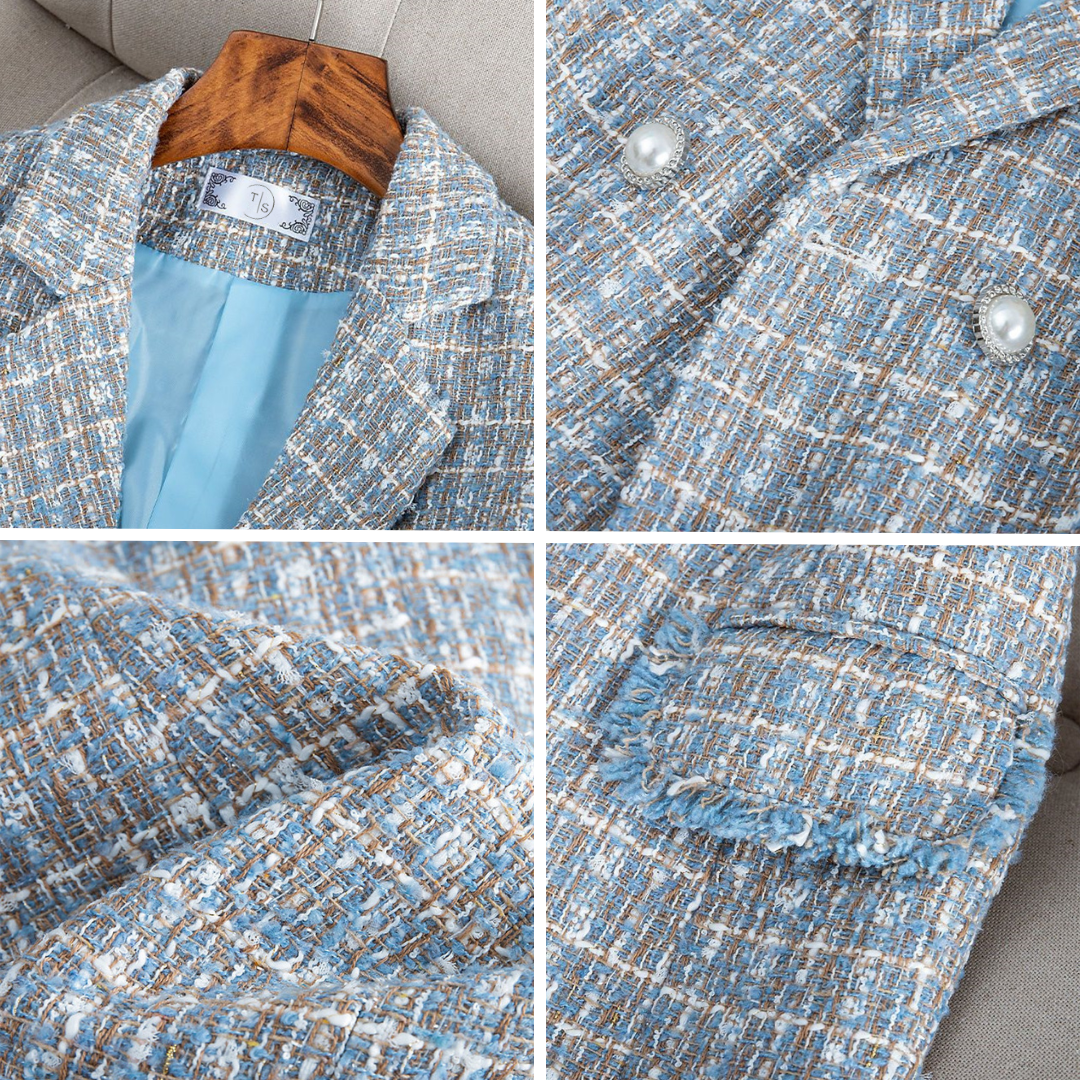 Nataly Blazer Kvinde – Elegant & Moderne Tweed Blazer til en Alsidig Chic Stil