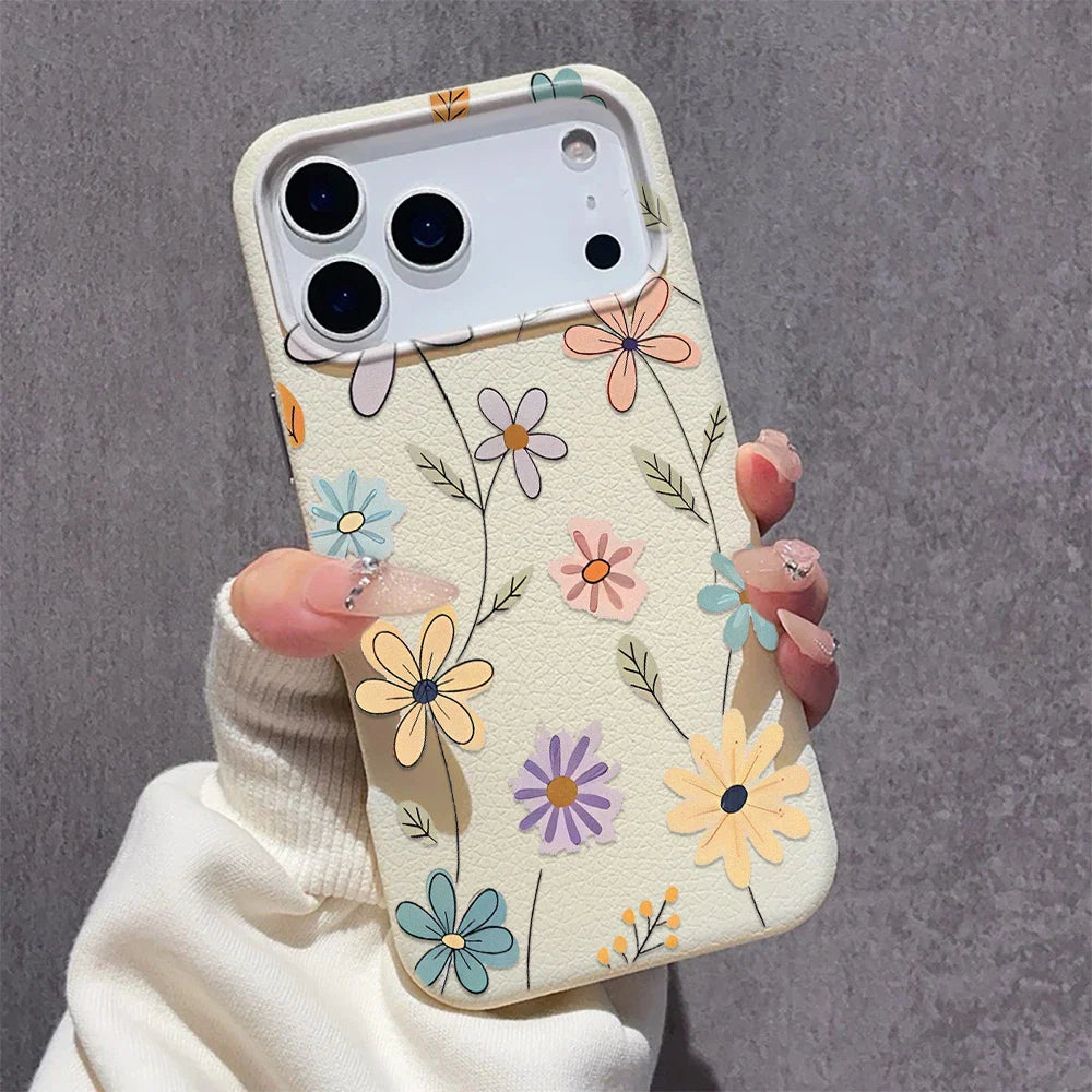 iPhone 11, 12, 13, 14, 15, 16 17 Pro Max, Pro Cover Retro Blomst Design
