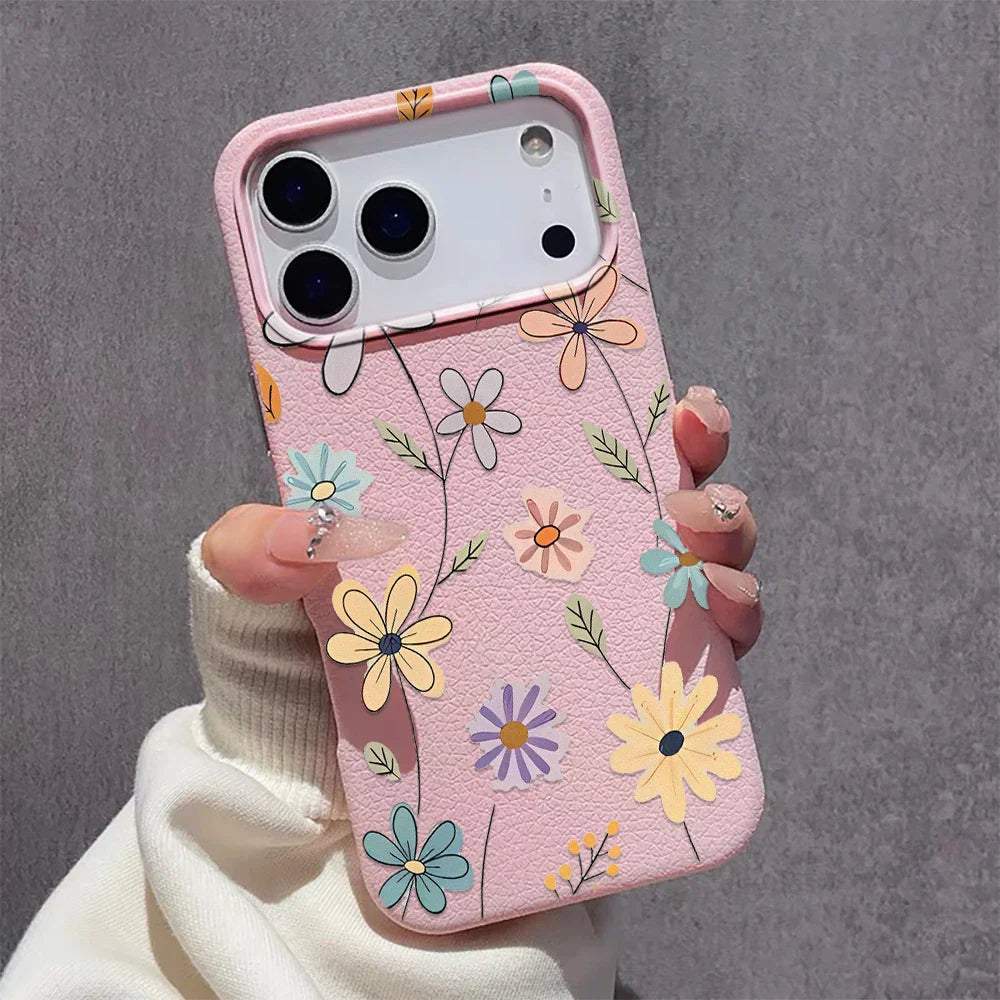 iPhone 11, 12, 13, 14, 15, 16 17 Pro Max, Pro Cover Retro Blomst Design
