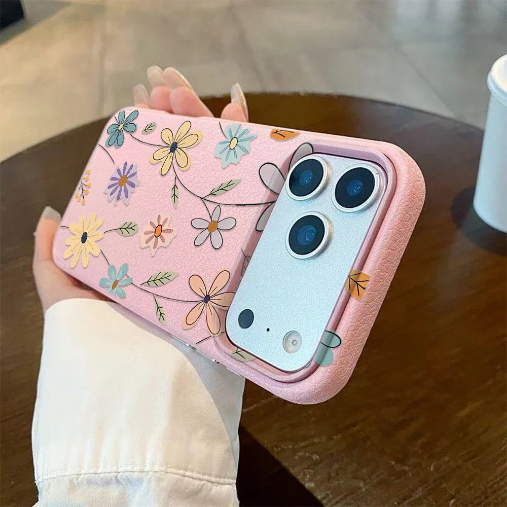 iPhone 11, 12, 13, 14, 15, 16 17 Pro Max, Pro Cover Retro Blomst Design