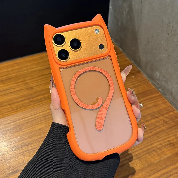 iPhone 11, 12, 13, 14, 15, 16, 17 Pro Max og Plus Cover med Katteører og Magsafe Funktion