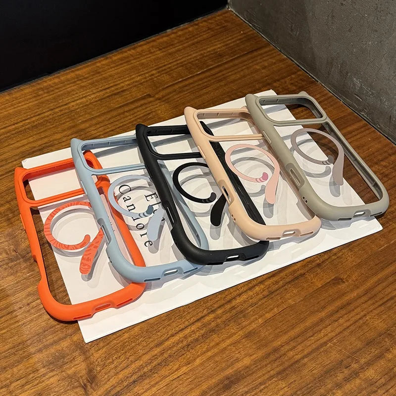 iPhone 11, 12, 13, 14, 15, 16, 17 Pro Max og Plus Cover med Katteører og Magsafe Funktion