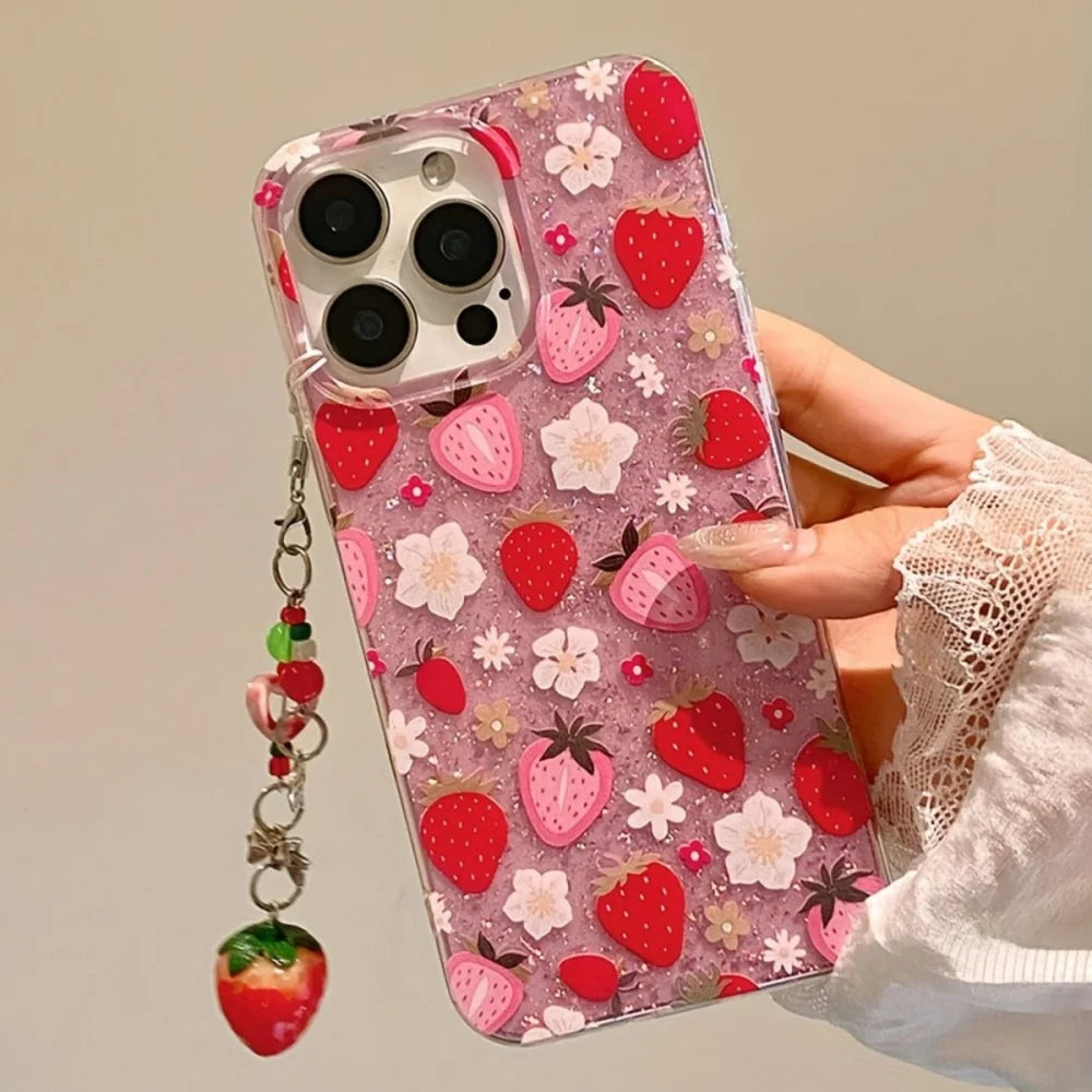iPhone 11, 12, 13, 14, 15, 16, 17, Pro Max, Etui med Blomstret Design