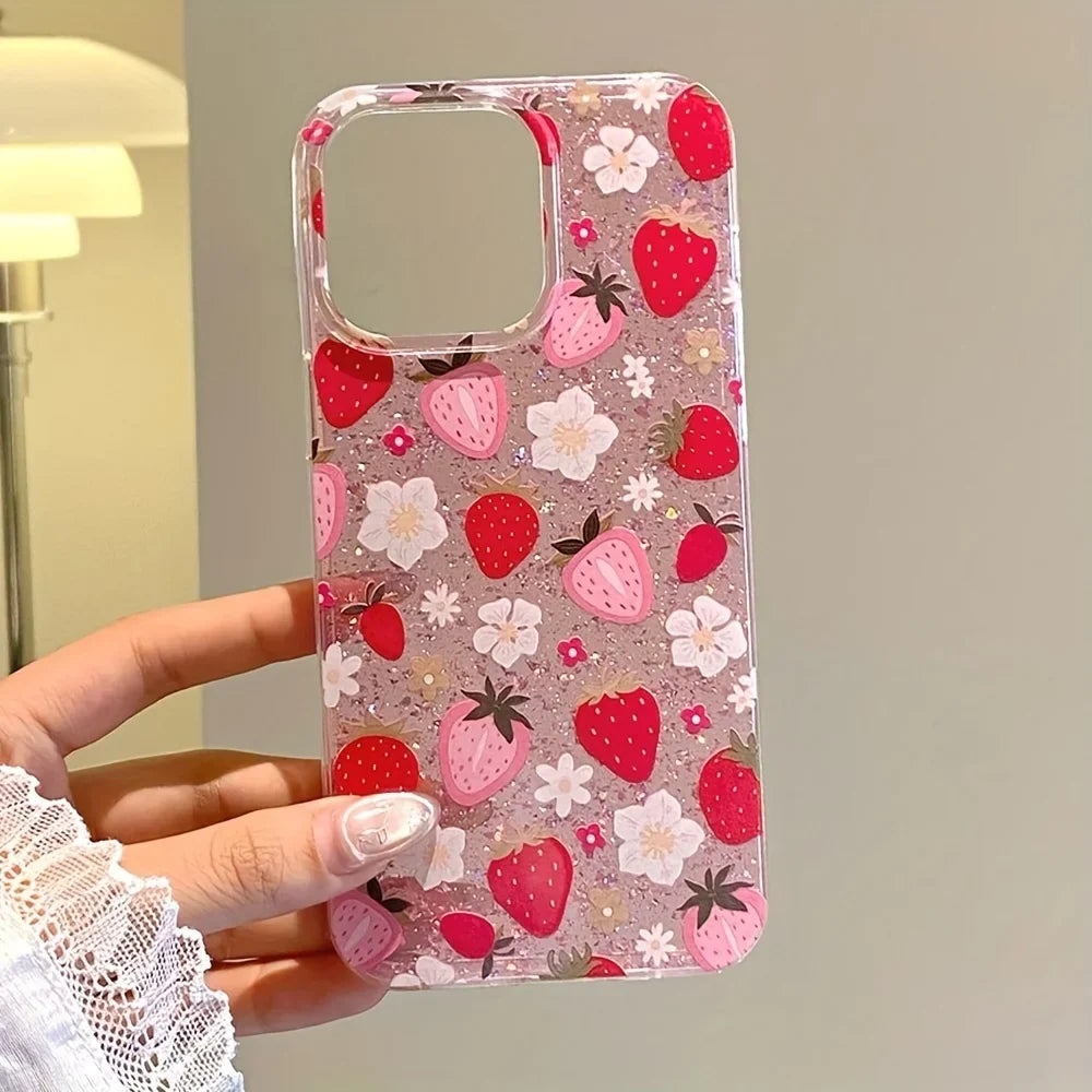 iPhone 11, 12, 13, 14, 15, 16, 17, Pro Max, Etui med Blomstret Design