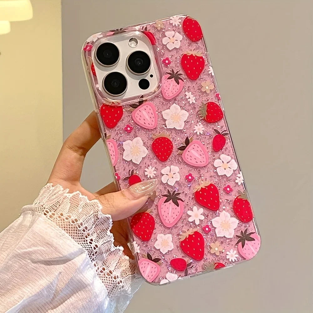 iPhone 11, 12, 13, 14, 15, 16, 17, Pro Max, Etui med Blomstret Design