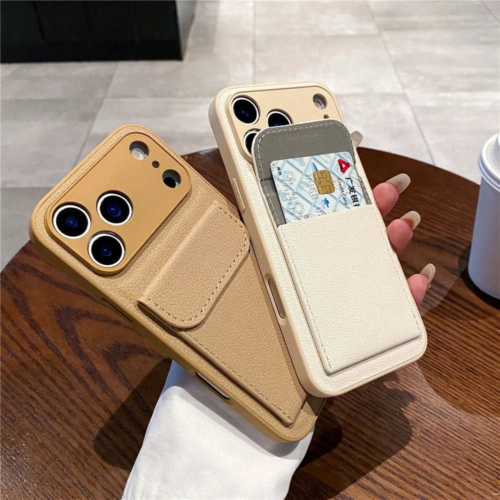 iPhone 11, 12, 13, 14, 15, 16, 17, XR, Pro Max, Pro Kortholder Etui Slankt Design